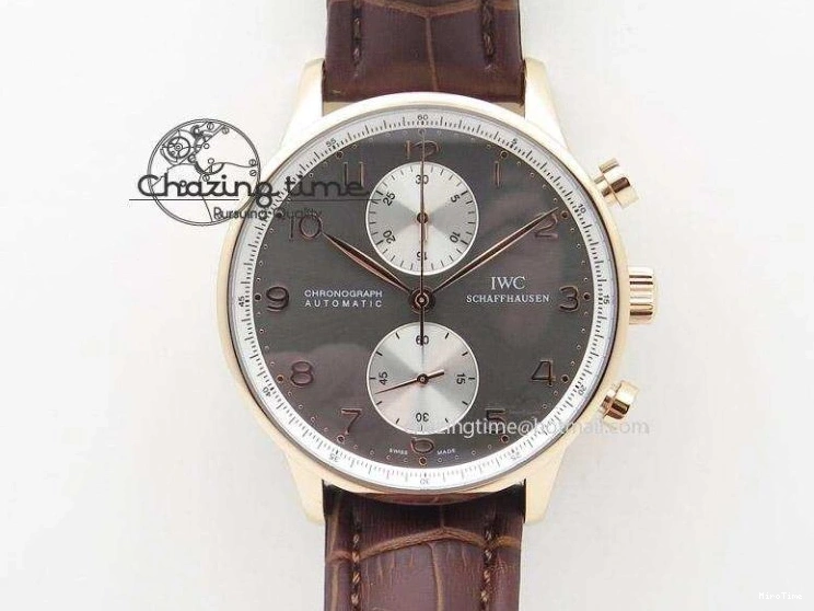MIROTIME 0418 Portuguese Chrono RG IW371480 ZF 1:1 Best Edition White Dial On Brown Leather Strap A7750 V HighPerformance 7266